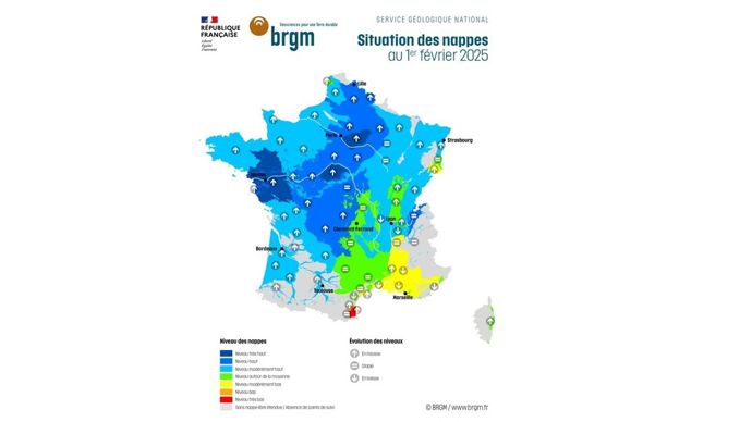 [] Les nappes phréatiques globalement en hausse sauf sur le Sud-Est