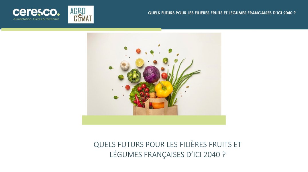 Quels futurs pour les filières fruits et légumes françaises d’ici 2040 ?