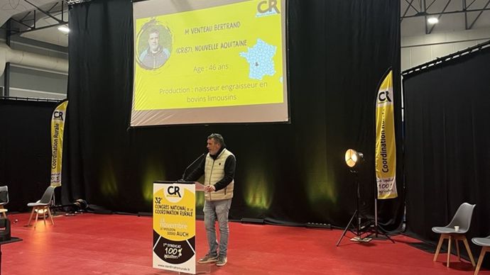L’éleveur Bertrand Venteau élu président de la Coordination rurale